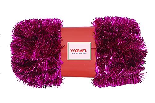 Yycraft Lametta-Girlande, 12,7 m, kommerzielle Länge, dicke Folie, Weihnachtsdekoration, Fuchsia von YYCRAFT