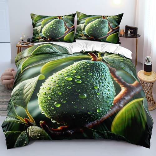 YYDIANZ Avocado Bettwäsche 155 x 220 Grün Bettwäsche-Sets 3-TLG Set Bestehend Aus 1 Bettbezug und 2 Kissenbezügen 80 x 80 cm Aus Weich Microfaser Mit Meißverschluss YYDIANZ Avocado Bettwäsche 155 x 220 Grün Bettwäsche-Sets 3-TLG Set Bestehend Aus 1 Bettbezug und 2 Kissenbezügen 80 x 80 cm Aus Weich Microfaser Mit Meißverschluss von YYDIANZ