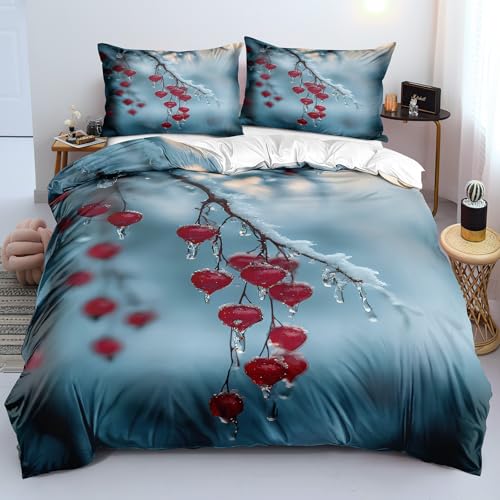 YYDIANZ Beere Bettwäsche 200 x 220 Winter Bettwäsche-Sets 3-TLG Set Bestehend Aus 1 Bettbezug und 2 Kissenbezügen 80 x 80 cm Aus Weich Microfaser Mit Meißverschluss YYDIANZ Beere Bettwäsche 200 x 220 Winter Bettwäsche-Sets 3-TLG Set Bestehend Aus 1 Bettbezug und 2 Kissenbezügen 80 x 80 cm Aus Weich Microfaser Mit Meißverschluss von YYDIANZ