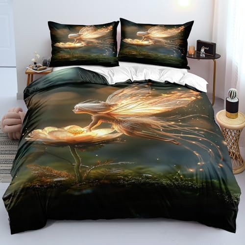 YYDIANZ Fee Bettwäsche 220 x 240 Wald Bettwäsche-Sets 3-TLG Set Bestehend Aus 1 Bettbezug und 2 Kissenbezügen 80 x 80 cm Aus Weich Microfaser Mit Meißverschluss YYDIANZ Fee Bettwäsche 220 x 240 Wald Bettwäsche-Sets 3-TLG Set Bestehend Aus 1 Bettbezug und 2 Kissenbezügen 80 x 80 cm Aus Weich Microfaser Mit Meißverschluss von YYDIANZ