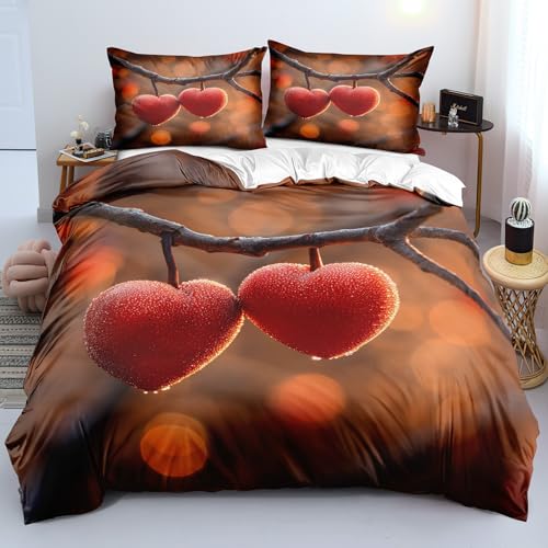 YYDIANZ Frucht Bettwäsche 220 x 240 Herz Bettwäsche-Sets 3-TLG Set Bestehend Aus 1 Bettbezug und 2 Kissenbezügen 80 x 80 cm Aus Weich Microfaser Mit Meißverschluss YYDIANZ Frucht Bettwäsche 220 x 240 Herz Bettwäsche-Sets 3-TLG Set Bestehend Aus 1 Bettbezug und 2 Kissenbezügen 80 x 80 cm Aus Weich Microfaser Mit Meißverschluss von YYDIANZ