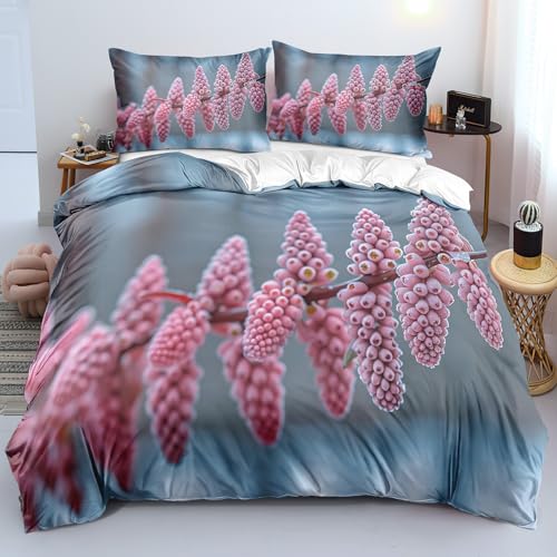 YYDIANZ Kiefernblüte Bettwäsche 220 x 240 Rosa Bettwäsche-Sets 3-TLG Set Bestehend Aus 1 Bettbezug und 2 Kissenbezügen 80 x 80 cm Aus Weich Microfaser Mit Meißverschluss YYDIANZ Kiefernblüte Bettwäsche 220 x 240 Rosa Bettwäsche-Sets 3-TLG Set Bestehend Aus 1 Bettbezug und 2 Kissenbezügen 80 x 80 cm Aus Weich Microfaser Mit Meißverschluss von YYDIANZ