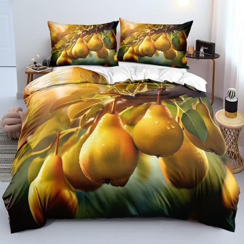 YYDIANZ Obst Bettwäsche 155 x 220 Gelb Bettwäsche-Sets 3-TLG Set Bestehend Aus 1 Bettbezug und 2 Kissenbezügen 80 x 80 cm Aus Weich Microfaser Mit Meißverschluss YYDIANZ Obst Bettwäsche 155 x 220 Gelb Bettwäsche-Sets 3-TLG Set Bestehend Aus 1 Bettbezug und 2 Kissenbezügen 80 x 80 cm Aus Weich Microfaser Mit Meißverschluss von YYDIANZ