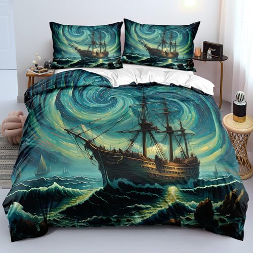 YYDIANZ Ozean Bettwäsche 200 x 220 Segelboot Bettwäsche-Sets 3-TLG Set Bestehend Aus 1 Bettbezug und 2 Kissenbezügen 80 x 80 cm Aus Weich Microfaser Mit Meißverschluss YYDIANZ Ozean Bettwäsche 200 x 220 Segelboot Bettwäsche-Sets 3-TLG Set Bestehend Aus 1 Bettbezug und 2 Kissenbezügen 80 x 80 cm Aus Weich Microfaser Mit Meißverschluss von YYDIANZ