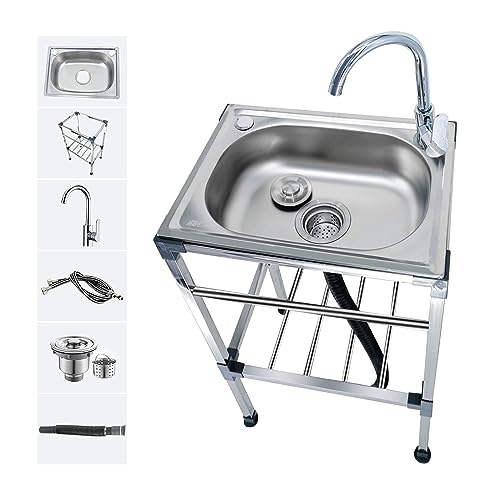 YYDPSHH Edelstahl Outdoor Spüle mit Wasserhahn, Camping Spüle, Spültisch Freistehende Küchenspüle, Mobiles Waschbecken für Wohnung, Keller, Garten, Partys Im Freien, Platzsparend (Size : 45x60x83cm) YYDPSHH Edelstahl Outdoor Spüle mit Wasserhahn, Camping Spüle, Spültisch Freistehende Küchenspüle, Mobiles Waschbecken für Wohnung, Keller, Garten, Partys Im Freien, Platzsparend (Size : 45x60x83cm) von YYDPSHH