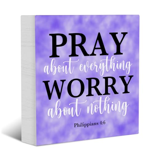 Lila Schreibtischzubehör, Pray About Everything, The Wooden Box, Bibelvers Schild, Scripture Printed Wooden Box Sign Religious Sign for Home Office Bathroom Kitchen Living Room Lila Schreibtischzubehör, Pray About Everything, The Wooden Box, Bibelvers Schild, Scripture Printed Wooden Box Sign Religious Sign for Home Office Bathroom Kitchen Living Room von YYDS