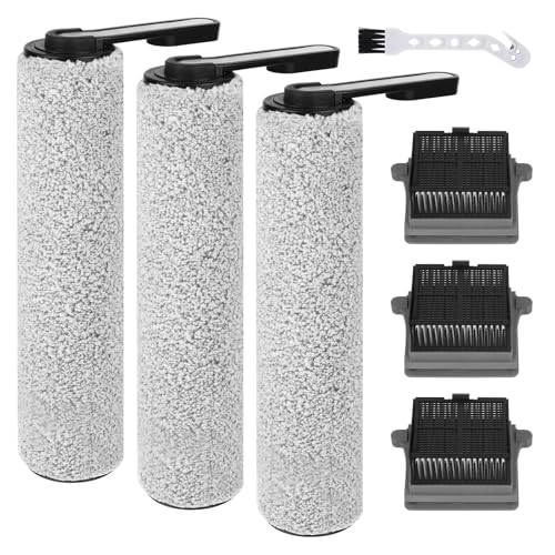 YYDSLEE Zubehör-Set für Tineco iFLOOR 5 Breeze Nass- und Trockensauger Ersatzteile 7-teiliges Zubehör 3 Rollenbürsten + 3 HEPA-Filter + 1 Reinigungsbürste von YYDSLEE