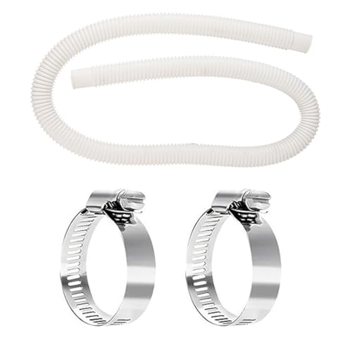 Oben Pool Schlauch Schwimmbadpumpe 150 cm mit 2 Stcs -Klemmen -Adapter -Set Leicht haltbar flexibel für oberirdische Pools, die Sauberkeit aufrechterhalten von YYDSWTW