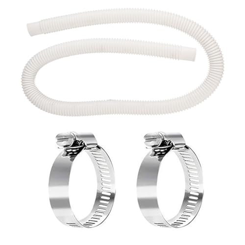 Oben Pool Schlauchpool Ersatzschlauch 150 cm mit 2 Stcs -Klemmen -Adapter -Set Haltbar flexibler Leicht für Pumpen, die Sauberkeit bewahren von YYDSWTW