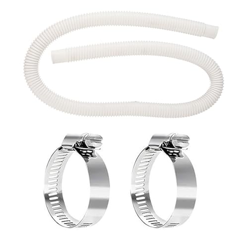 Pool -Ersatzschlauchpoolpoolpumpe 150 cm mit 2 Stcs -Klemmen Adapter -Set Flexible Halteles Leicht für Pumpen, die Sauberkeit bewahren von YYDSWTW
