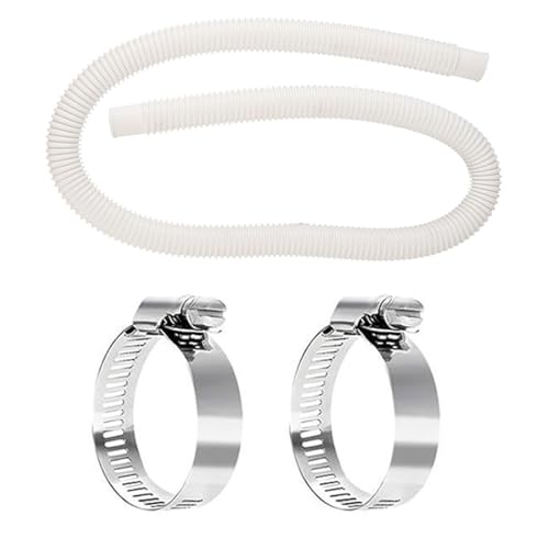 Poolfilterschlauch über dem Boden Poolschlauch 150 cm mit 2 Stcs -Klemmen -Adapter -Set Haltbar flexibler Leicht für Schwimmbäder bei der Aufrechterhaltung der Sauberkeit von YYDSWTW