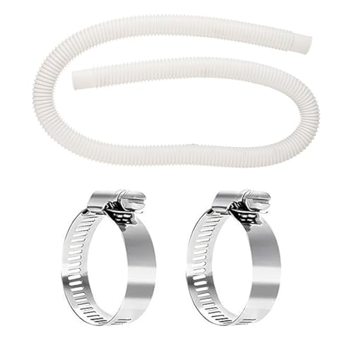 Schwimmbadpumpe über gemahlenem Poolschlauch 150 cm mit 2 Stcs -Klemmen -Adapter -Set Leicht haltbar flexibel für oberirdische Pools, die Sauberkeit aufrechterhalten von YYDSWTW