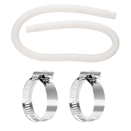 Swimmingpool -Pumpenpool -Ersatzschlauch 150 cm mit 2 Stcs -Klemmen Adapter -Set Flexible Leichter Leicht für oberirdische Pools bei der Sauberkeit aufrechterhalten von YYDSWTW