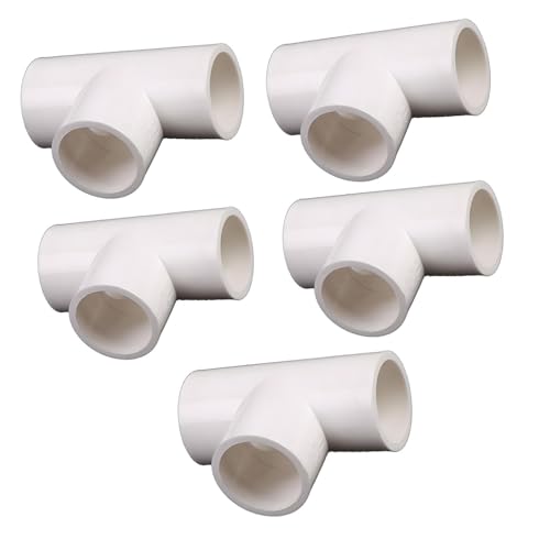 YYDSWTW 3-Wege PVC-Anpassungs-T-förmige Kupplung für Wasserversorgung und Gartenstützstruktur weiß 50mm von YYDSWTW