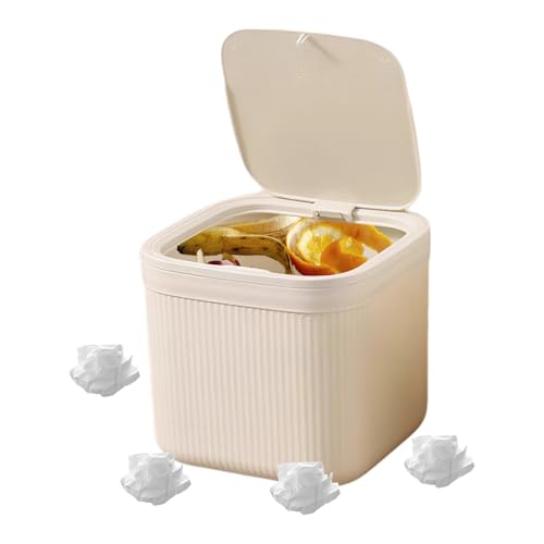 YYDSWTW Abfallbehälter Schreibtisch Müll kann rechteckiger Mülleimer mit Druckringen Design Staubbin With lid von YYDSWTW