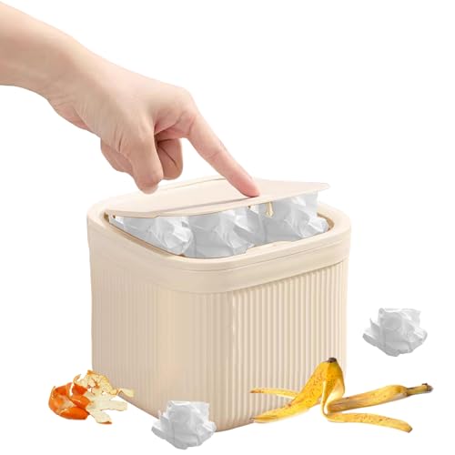 YYDSWTW Abfallbehälter Wastepaper Bin Rechteckiger Mülleimer mit Lid Hygienic Lid Study Müll kann With lid von YYDSWTW