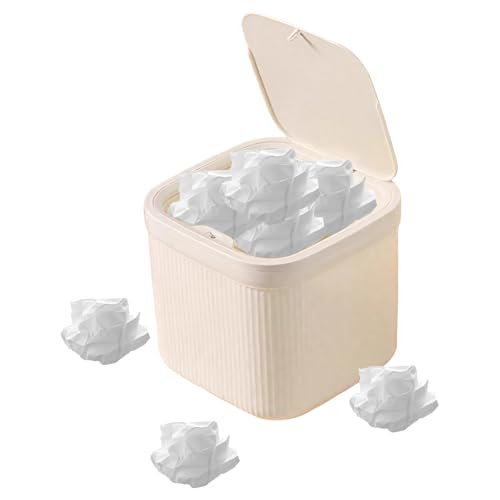 YYDSWTW Abfallpapierbehälter Desktop -Müll kann Hygienic Deckel mit Druckringen Design leicht zu reinigen With lid von YYDSWTW