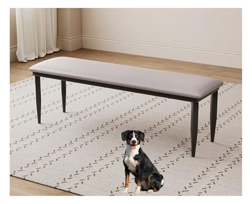 YYDSWTW Dachbank Sitzhocker Stahl Rahmenbank Low Bank Runded Corners Home Office Bank Robo Banch LightGray 100 * 30 * 48cm von YYDSWTW