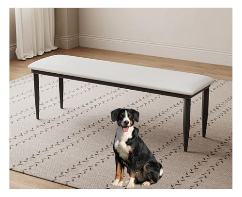YYDSWTW Dachbank Sitzhocker Stahl Rahmenbank Low Bank Runded Corners Home Office Bank Robo Banch weiß 100 * 30 * 48cm von YYDSWTW