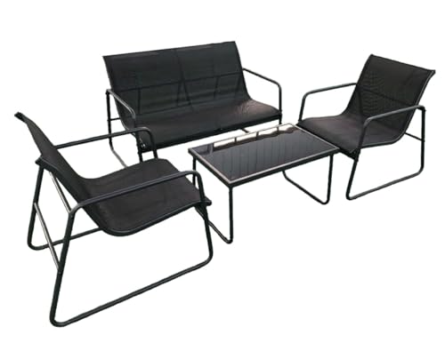 YYDSWTW Garten ESS -Set -Terrasse Gartentisch Rattan Rückenlehne wasserdichte Lounge Garten von YYDSWTW