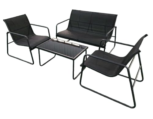 YYDSWTW Gartenmöbel Set Patio Set Metall Rahmen Garten Tisch Klappstühle Hinterhof YYDSWTW Gartenmöbel Set Patio Set Metall Rahmen Garten Tisch Klappstühle Hinterhof von YYDSWTW