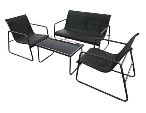 YYDSWTW Gesprächs-Set Gartenmöbel Set 4-teilige Set Klappstühle Mesh Chairs Veranda Deck YYDSWTW Gesprächs-Set Gartenmöbel Set 4-teilige Set Klappstühle Mesh Chairs Veranda Deck von YYDSWTW
