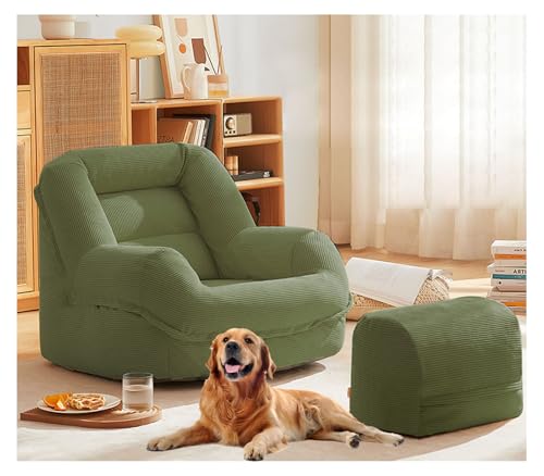 YYDSWTW Lazy Sofa Floor Stuhl Tragbares Sofa mit Fußschemel -Camping -Sofa einfach zu bedienen Grün von YYDSWTW