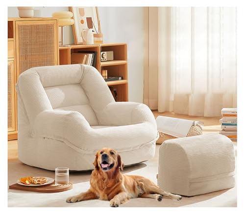 YYDSWTW Lazy Sofa Floor Stuhl Tragbares Sofa mit Fußschemel -Camping -Sofa einfach zu bedienen beige YYDSWTW Lazy Sofa Floor Stuhl Tragbares Sofa mit Fußschemel -Camping -Sofa einfach zu bedienen beige von YYDSWTW