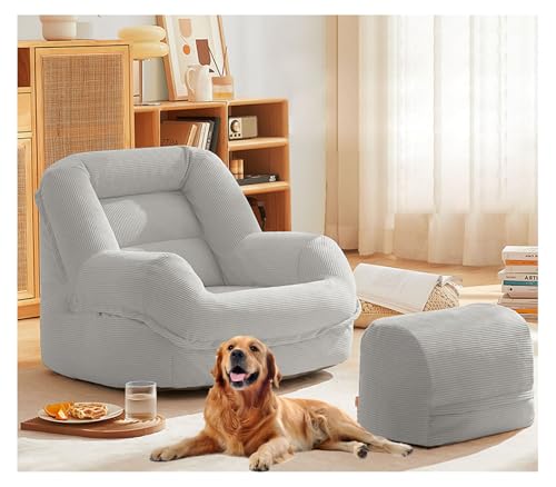 YYDSWTW Lazy Sofa Floor Stuhl Tragbares Sofa mit Fußschemel -Camping -Sofa einfach zu bedienen hellgrau YYDSWTW Lazy Sofa Floor Stuhl Tragbares Sofa mit Fußschemel -Camping -Sofa einfach zu bedienen hellgrau von YYDSWTW