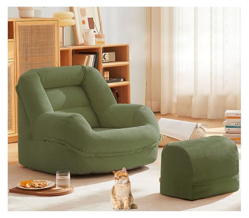 YYDSWTW Lounge Stuhlbodensofa Memory Foam Sofa mit Fußschemel -vielseitigem Schlafsofa Schlafzimmersofa Grün von YYDSWTW