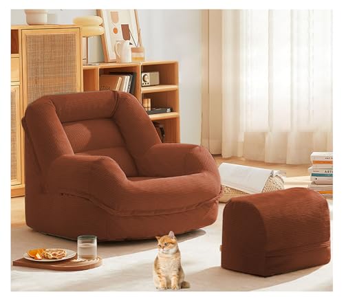 YYDSWTW Lounge Stuhlbodensofa Memory Foam Sofa mit Fußschemel -vielseitigem Schlafsofa Schlafzimmersofa braun YYDSWTW Lounge Stuhlbodensofa Memory Foam Sofa mit Fußschemel -vielseitigem Schlafsofa Schlafzimmersofa braun von YYDSWTW