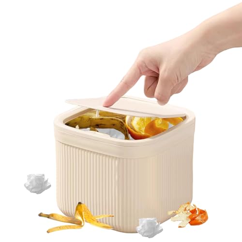YYDSWTW Müllbehälter Wastepaper Bin Plastik Mülleimer mit Druckringen Konstruktion Pressetyp Deckel With lid von YYDSWTW