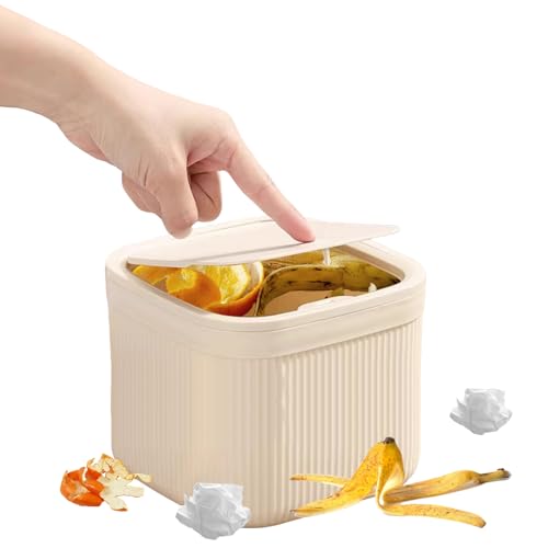 YYDSWTW Müllbehälter kleiner Mülleimer rechteckiger Mülleimer mit Druckringen Konstruktionstischplatte With lid von YYDSWTW