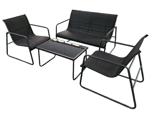 YYDSWTW Patio Set Lounge Set 4-teiliges Rattan-Rücken-Rücken-Netzstühle für Balkon Veranda von YYDSWTW