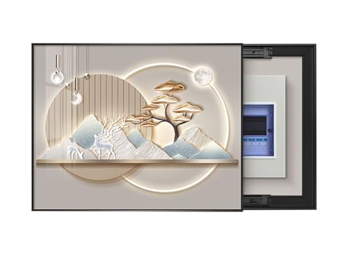 YYDSWTW Schaltt Spurabdeckung und dekorative Abdeckschrank Wohnzimmer Sicherungskasten Set Black Left Push-Pull 50 * 40cm von YYDSWTW