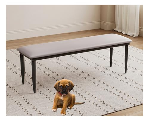 YYDSWTW Sitzhocker Eingangsbank Faux Lederbank Dicke gepolsterte Sitzeingangsbank stabile Bank LightGray 100 * 30 * 48cm von YYDSWTW