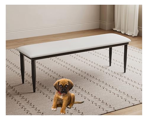 YYDSWTW Sitzhocker Eingangsbank Faux Lederbank Dicke gepolsterte Sitzeingangsbank stabile Bank weiß 100 * 30 * 48cm von YYDSWTW