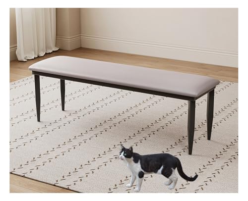 YYDSWTW Sitzhocker Ottomane Bank Faux Lederbank Lange Bank Rundliche Ecken Küchenbank leicht zu versammeln LightGray 100 * 30 * 48cm von YYDSWTW