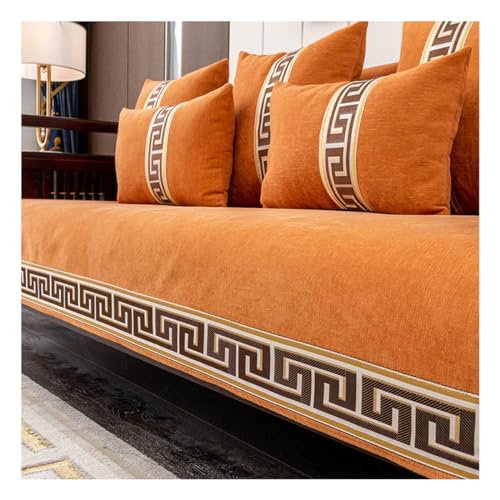 YYDSWTW Sofa überzug Sofa-Schonbezüge für 3-Sitzer superweich stilvoll rutschfest Möbelschutz wasserabweisend Wohnzimmerbezug waschbar 70 * 180cm orange von YYDSWTW