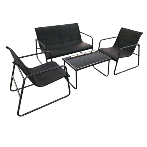 YYDSWTW Terrasse Set Outdoor Möbel Set 4-teiliges Rattan-Rattan-Rückenlehne wasserdicht für Terrassengarten von YYDSWTW