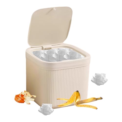 YYDSWTW Wastebasket Mini Mülleimer Bin Square Mülleimer mit Plastikmüll aus Deckel. With lid von YYDSWTW