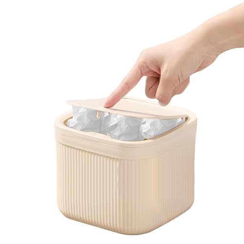 YYDSWTW Wastepaper Bin Mini Müllbehälter Press Typ Deckel tragbarer Mülleimer für kleine Abfälle With lid von YYDSWTW
