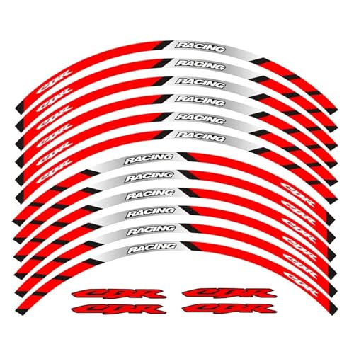 YYFhck Für H&onda CBR650R CBR650F CBR600F CBR600SE CBR 650R 650F 600F 600SE Motorradaufkleber Räder Abziehbilder Felgen Reflektierendes Streifenband Felgenband-Aufkleber(Red B1) von YYFhck