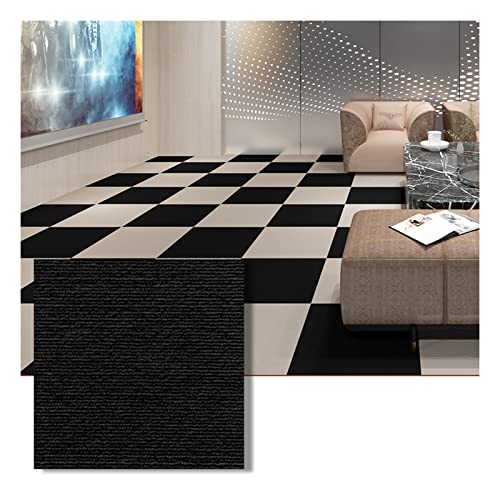 10 Stück Teppichfliesen, Selbstklebender Quadratischer Teppich, rutschfeste Kommerzielle Teppichbodenfliesen, Spleißen Von Teppichfliesen Für Den Wohnbereich(Size:60x60cm,Color:Schwarz) von YYGDPFLSXSB