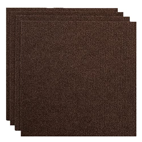 Selbstklebende Teppichfliesen, Rutschfeste Teppichfliesen Zum Abziehen Und Aufkleben, 30 X 30 Cm, Kommerzielle Teppichbodenfliesen, Heimtextilien, 12 Fliesen Pro Karton/12sq.ft(Color:Braun) von YYGDPFLSXSB