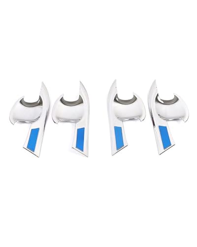 YYGGWL Scratch Protection Für Crider 2019-2024 Einloch Türgriff Zierrahmen Außenkratzschutz Abdeckung Für Türgriffschale Türgriffabdeckung(Door bowl blue label silver) von YYGGWL