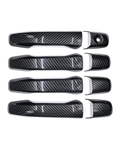 YYGGWL Scratch Protection Für Ford Explorer 2011-2018 Einloch Türgriff Dekorative Chromleiste & Kratzfeste Türschalenzuggriff Nachrüstset Türgriffabdeckung(Carbonfaser-Muster) von YYGGWL