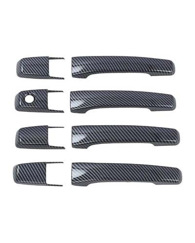 YYGGWL Scratch Protection Für Pajero 2007-2020 V80 V83 V87 V90 V93 V95 V97 Einloch Türgriff Zierrahmen Außenkratzschutz Abdeckung Türgriffabdeckung(Carbonfaser-Muster) von YYGGWL