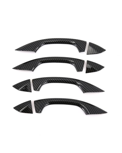 YYGGWL Scratch Protection Kompatibel Mit A7 A6L 2019-2023 Türgriff Zierabdeckung Kratzfeste Modifikationszubehör Für Griffschale Türgriffabdeckung(Carbonfaser-Muster) von YYGGWL