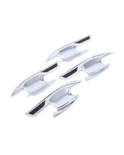 YYGGWL Scratch Protection Kompatibel Mit Accord 2018-2022 Türgriff Zierrahmen Außendekorationsabdeckung Für Griffschalenschutz Türgriffabdeckung(Door bowl-silver-black label) von YYGGWL